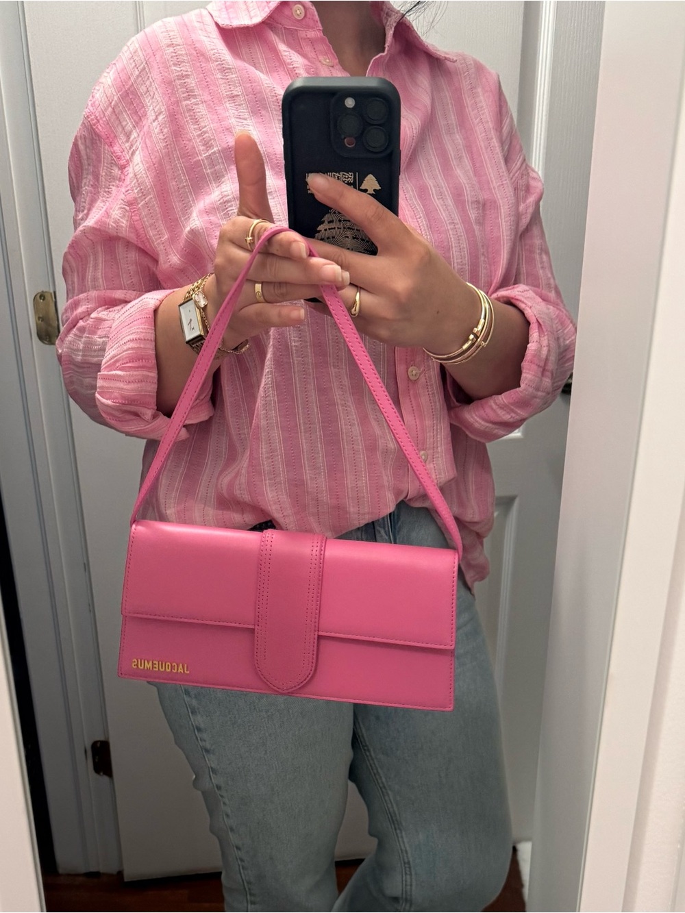 Jacquemus Hot Pink Le bambino long  shoulder bag - Picture 14 of 15